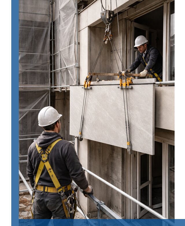 Подъем керамогранита на этаж в Каменске-Шахтинском грузчиками и техникой