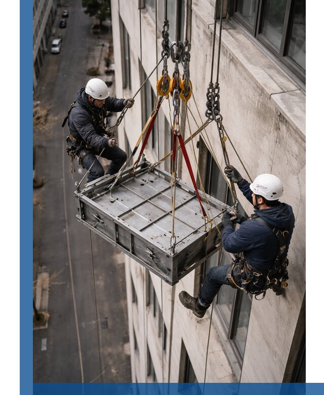 Спуск и подъем грузов по фасаду в Каменске-Шахтинском для зданий