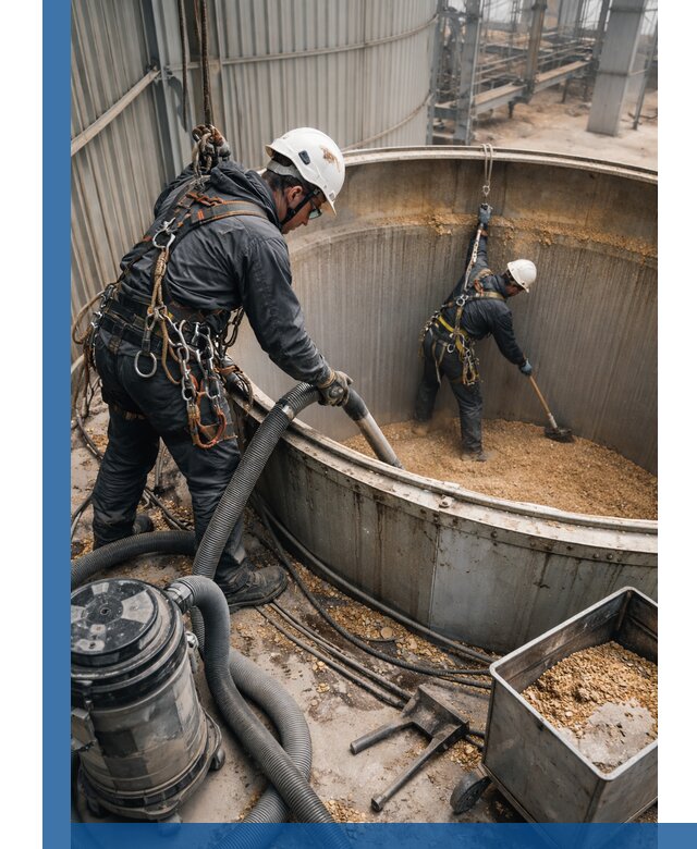 Профессиональная чистка зерновых бункеров в Каменске-Шахтинском с выездом