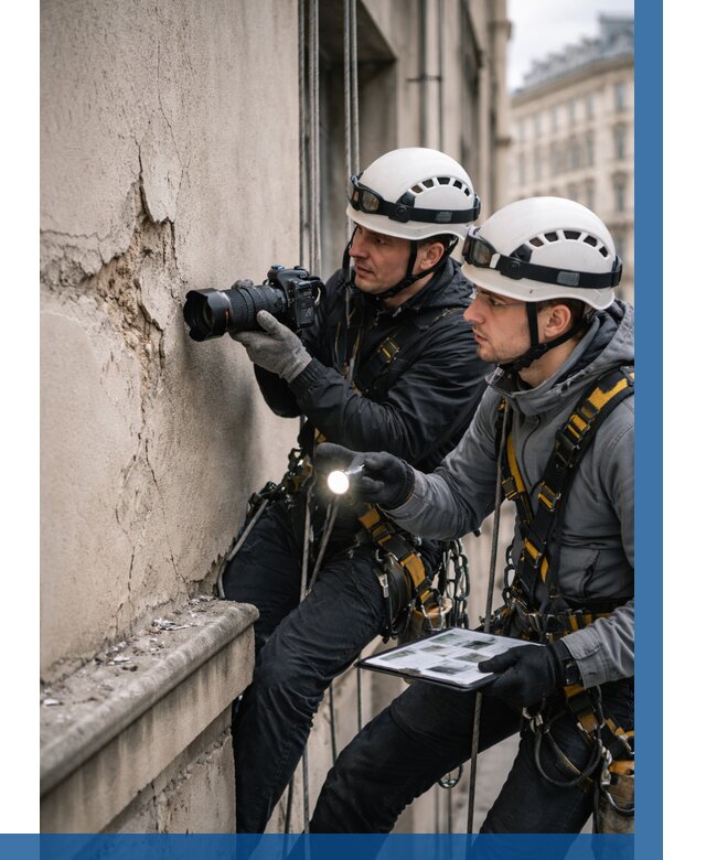 Фотофиксация дефектов фасада в Каменске-Шахтинском от 4635 р. | ВЫСОТНИК-Ксш