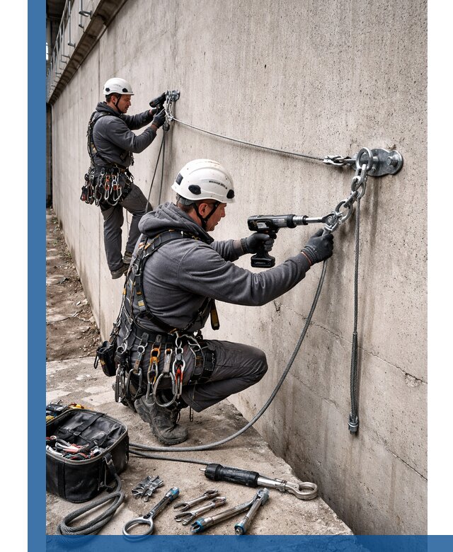 Монтаж анкерных линий высотной безопасности в Каменске-Шахтинском