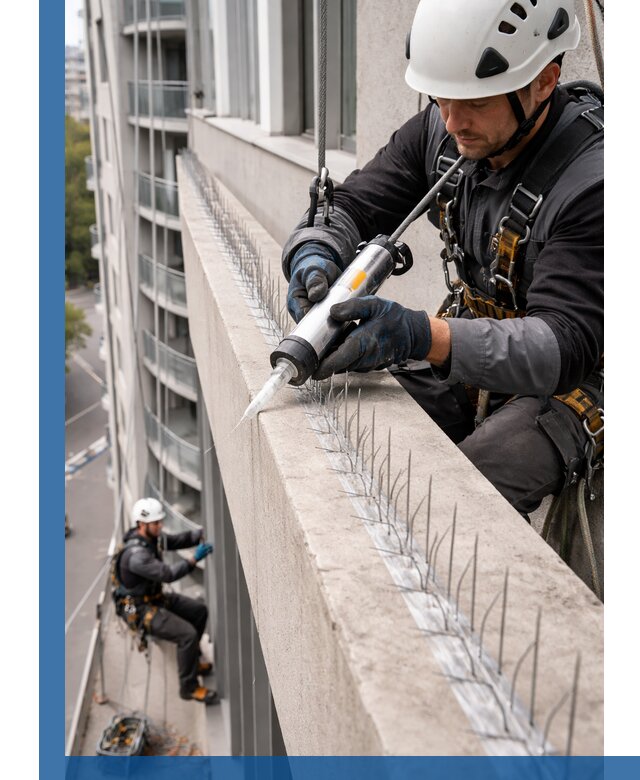 Установка шипов от птиц на фасадах и кровлях в Каменске-Шахтинском